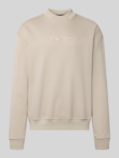 Produktfoto, Sweatshirt mit Rundhals von BOSS in Optik: Unifarben, Passform: Regular-Fit, Logo-Stitching, Langarm, Material: Reine Baumwolle