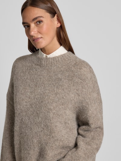 Selected Femme Oversized Strickpullover aus Alpaka-Mix Modell 'GABRIELLA' Dunkelgrau 3