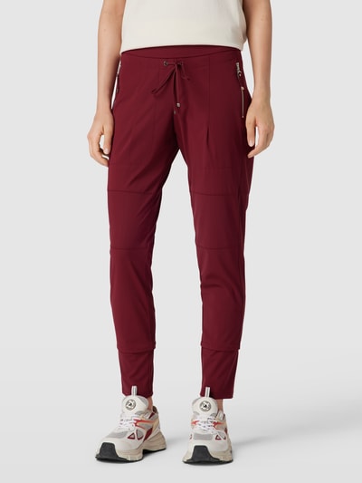 Raffaello Rossi Relaxed fit joggingbroek van hightech jersey, model 'CANDY' Bordeaux - 4