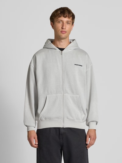 Pegador Bluza rozpinana o kroju oversized z kapturem i wyhaftowanym logo Jasnoszary 4