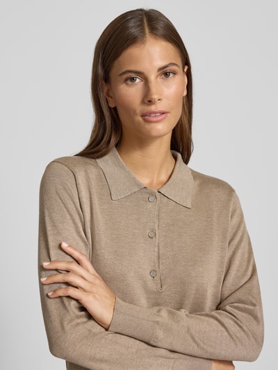 FREE/QUENT Regular fit shirt met lange mouwen van viscosemix, model 'Katie' Taupe - 3