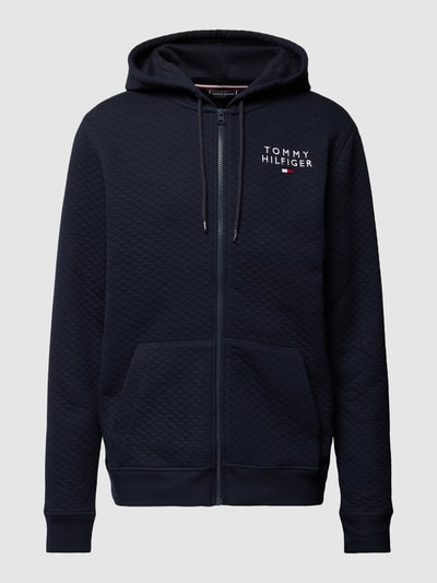 Tommy Hilfiger Sweatjack met structuurmotief en labelstitching Donkerblauw - 2