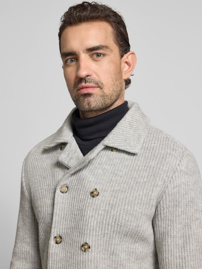 Manuel Ritz Gebreid jack met opgestikte steekzakken Lichtgrijs - 3