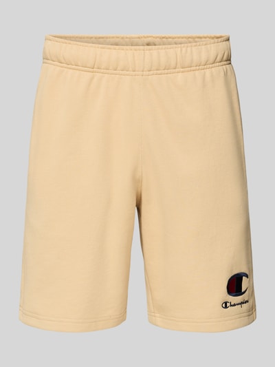 CHAMPION Sweatshorts mit Logo-Stitching und elastischem Bund Beige 2