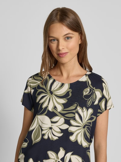 Betty Barclay T-shirt z okrągłym dekoltem i obszyciem ozdobnymi kamieniami Granatowy 3