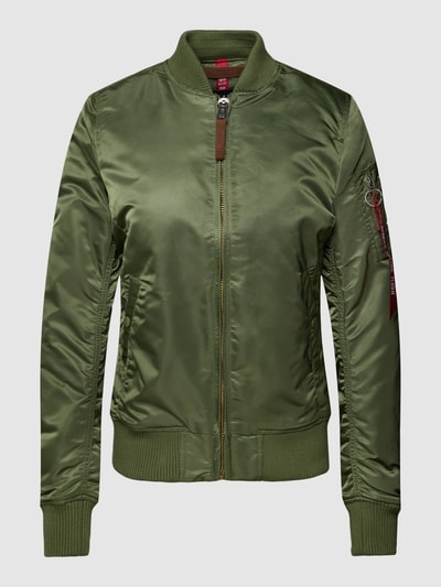 Alpha Industries Bomberjacke mit Label-Detail Oliv 2