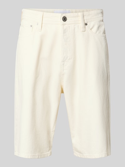 Produktfoto, Baggy Fit Jeansshorts Modell 'ALEX' von Jack & Jones in Creme, Reine Baumwolle, Eingrifftaschen, Bundweite 44 cm, Innenbeinlänge 28 cm