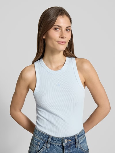 Scotch & Soda Tanktop met logostitching Lichtblauw - 3