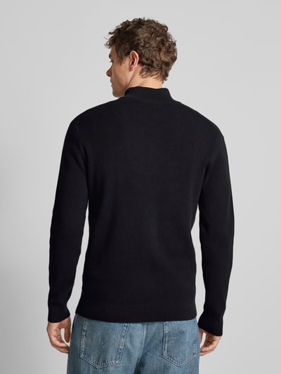 Only & Sons Regular fit gebreide pullover met opstaande kraag, model 'PHIL' Donkerblauw - 5