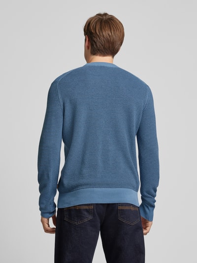 BOSS Orange Strickpullover mit Rundhalsausschnitt Modell 'Amercury' Rauchblau 5