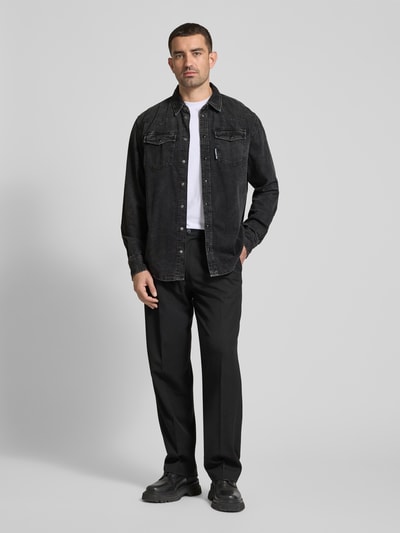 Karl Lagerfeld Regular Fit Jeanshemd mit Label-Detail Black 1