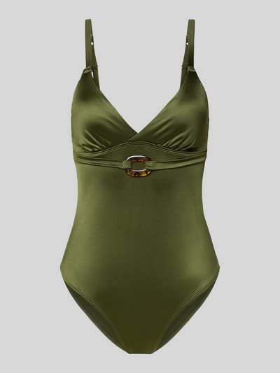 DORINA Badeanzug mit Zierelement und wattierten Cups Modell 'GUARANA' Oliv 1