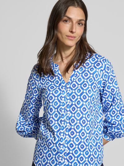 Emily Van den Bergh Regular Fit Bluse mit Ballonärmeln Blau 3