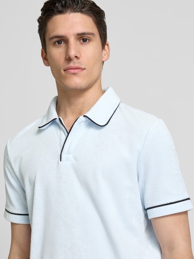 Scotch & Soda Relaxed Fit Poloshirt mit Label-Detail Hellblau 3