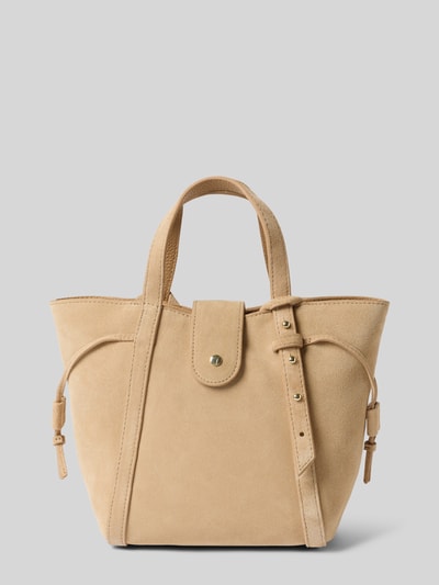 Hey Marly Handtasche mit Label-Applikation Modell 'Pretty Wonder Suede S' Sand 4