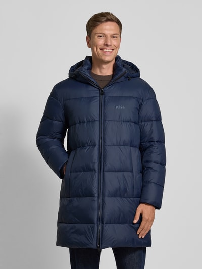 BOSS Regular Fit Steppjacke mit Label Print Modell 'CIKER' Marine 4