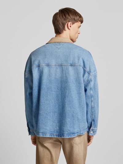 Tommy Jeans Relaxed Fit Jeansjacke mit Kontrast-Kragen Hellblau 5