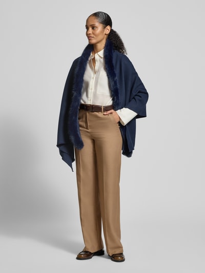 Fraas Ponczo z obszyciem z imitacji futra Ciemnoniebieski 1