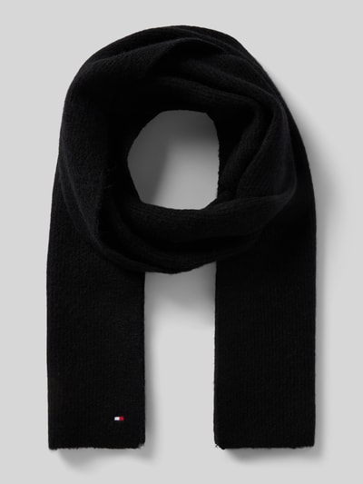 Tommy Hilfiger Sjaal met logostitching, model 'ESSENTIAL FLAG' Zwart - 1