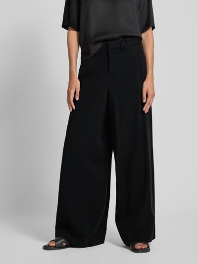 Drykorn Broek met wijde pijpen en steekzakken, model 'BROAD' Zwart - 4