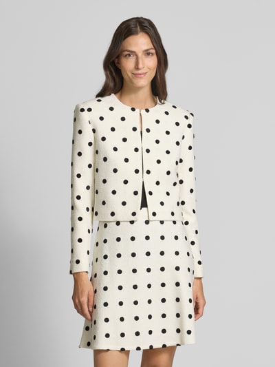 Marc Cain Regular fit blazer met haakjessluiting en ronde hals Wit - 4