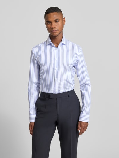 SEIDENSTICKER Slim fit zakelijk overhemd van katoen met kentkraag Koningsblauw - 4