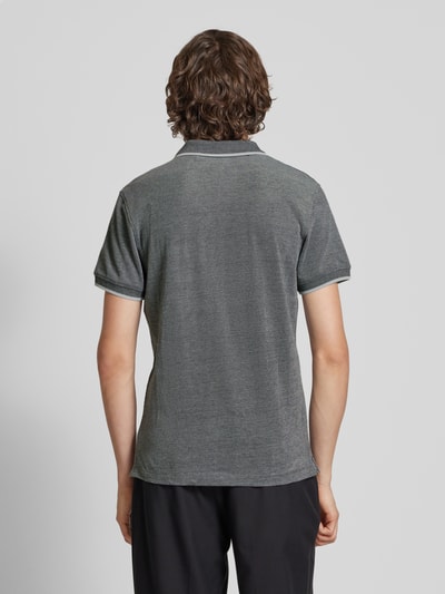 Blend Regular fit poloshirt met ribboorden, model 'NATE' Donkergrijs - 5