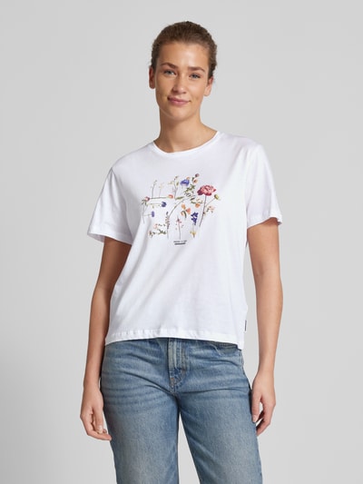 Armedangels T-shirt z kwiatowym nadrukiem model ‘MAARLA’ Biały 4