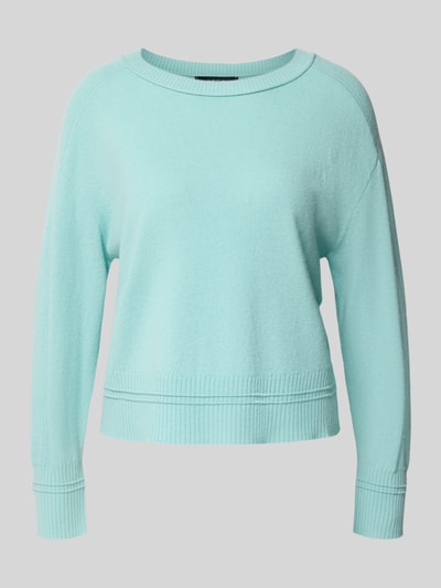 Marc Cain Sweter z dzianiny z mieszanki żywej wełny i kaszmiru Miętowy 2