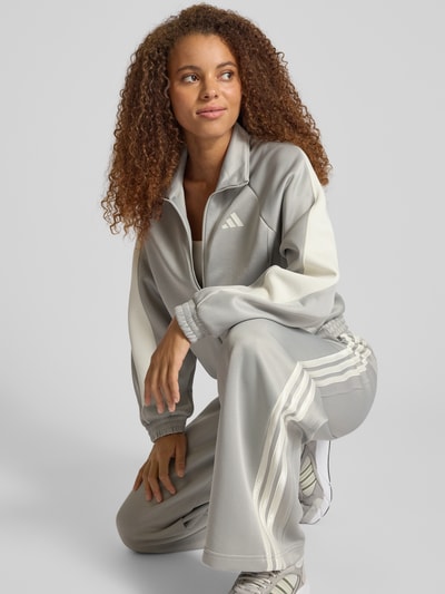 adidas Sportswear Regular fit sweatjack met logoprint, model 'Stadium' Lichtgrijs - 3