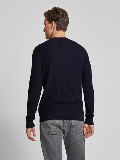 s.Oliver RED LABEL Regular fit pullover met structuurmotief Marineblauw - 5