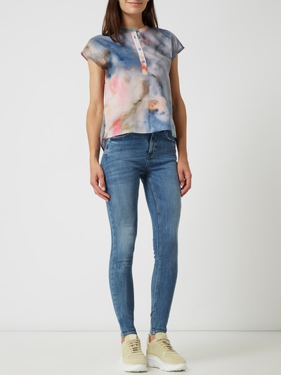 Marc O'Polo Denim Blouse met lyocell in batiklook Lichtblauw - 1