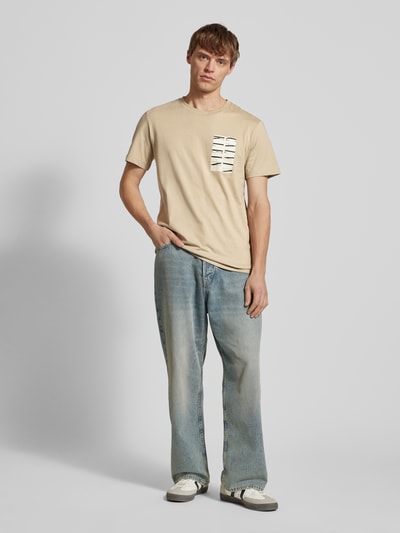 Calvin Klein Jeans T-Shirt mit Label-Print Beige 1