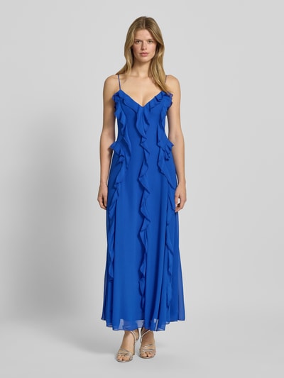 Bardot Abendkleid mit V-Ausschnitt und Volants Modell 'VERIS' Royal 4