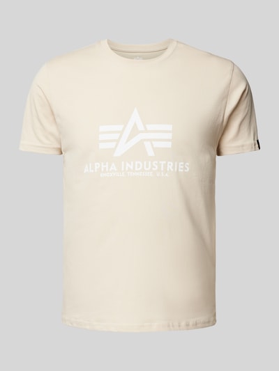 Alpha Industries T-shirt z nadrukiem z logo Złamany biały 2