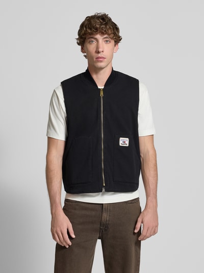ANOTHER COTTON LAB Kamizelka z zamkiem błyskawicznym i detalem z logo Czarny 4