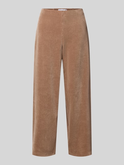 Produktfoto, spodnie sztruksowe w kolorze jasnobrązowym, proste nogawki, wyraźna faktura, Tapered Fit Cordhose aus Baumwoll-Mix Modell 'SALLY 7/8' von Raffaello Rossi, damskie spodnie sztruksowe