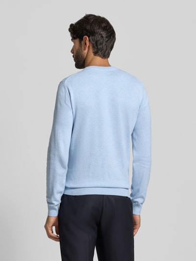 MCNEAL Strickpullover aus Baumwoll-Kaschmir-Mix mit Rundhalsausschnitt Bleu Melange 5