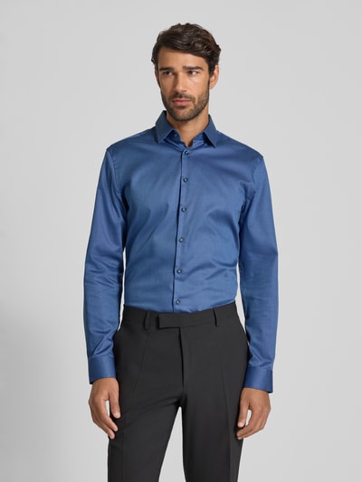 Jake*s Slim Fit Business-Hemd mit Strukturmuster Royal 4