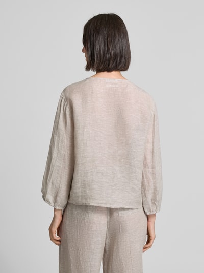 Christian Berg Woman Loose Fit Hemdbluse aus reinem Leinen Beige 5