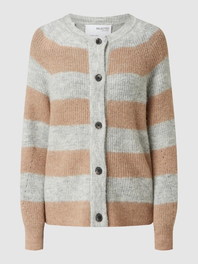 Selected Femme Strickjacke mit Knopfleiste Modell 'LULU' Camel meliert 2