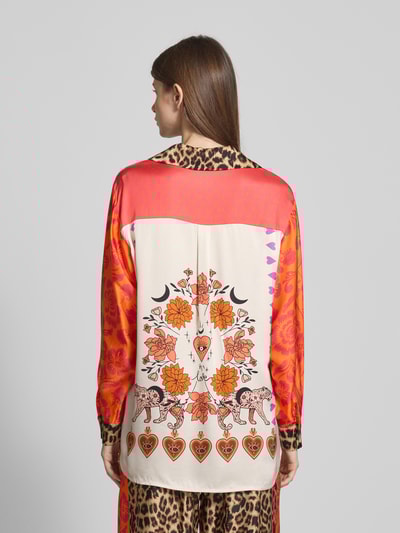 miss goodlife Relaxed fit blouse van viscose in all-over look Oranje - 5