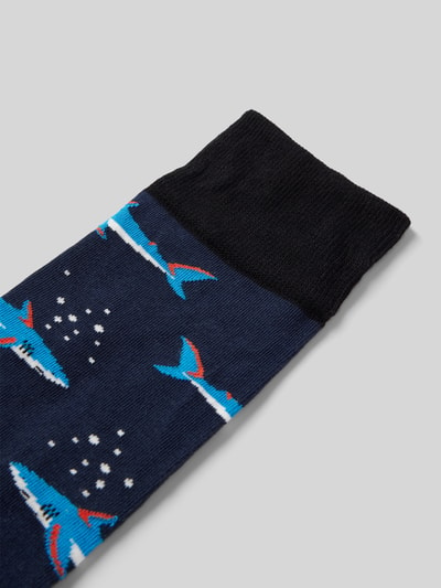 DillySocks Socken mit Motiv-Stitching Modell 'Mamma Shark' Marine 2