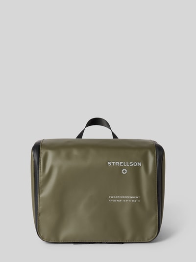 Strellson Kulturtasche mit Label-Print Modell 'benny' Khaki 1