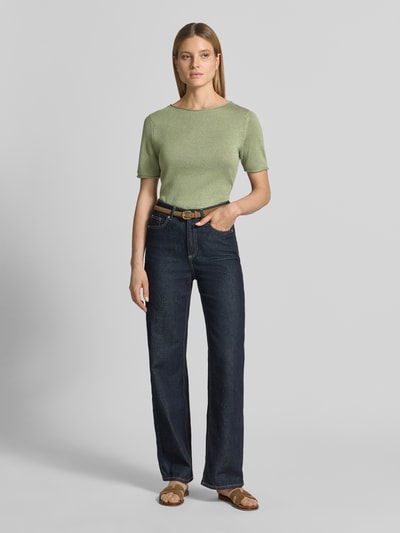 Marc O'Polo Regular Fit T-Shirt aus Baumwoll-Leinen-Mix Hellgruen 1