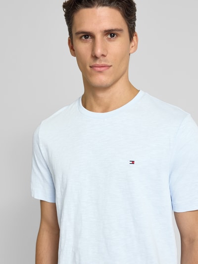 Tommy Hilfiger T-shirt met labelstitching Lichtblauw - 3