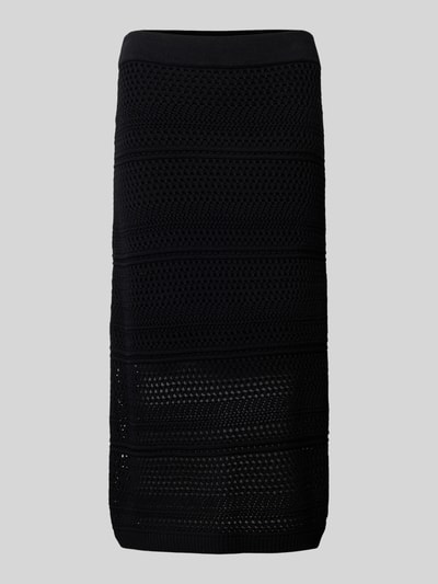 s.Oliver RED LABEL Spódnica midi z ażurowym wzorem model ‘Crochet’ Czarny 2