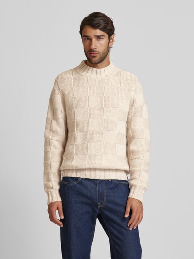 GABBA Wollen pullover met opstaande kraag, model 'LIVIO' Offwhite - 4