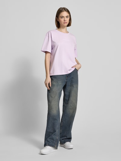 Marc O'Polo Denim T-shirt met labelprint Lila - 1