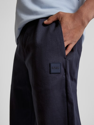 BOSS Spodnie dresowe z elastycznym pasem model ‘Lamont’ Granatowy 3
